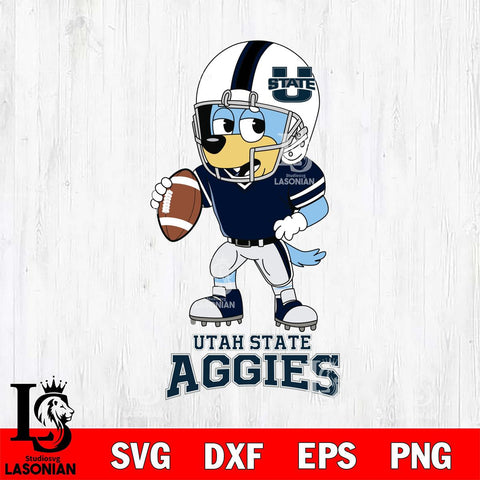 Utah State Aggies Bluey rugby Svg Eps Dxf Png File, Digital Download ,Instant Download, Cricut File