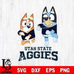 Utah State Aggies Bluey with Chilli Dance Svg Eps Dxf Png File, Digital Download, Instant Download