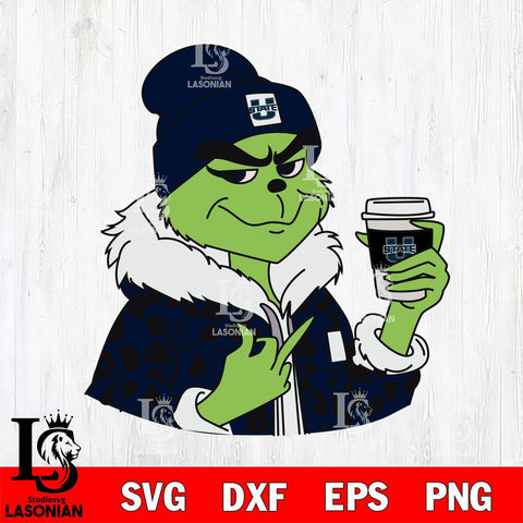 Utah State Aggies Boujee Grinch 7 Svg Eps Dxf Png File, Digital Download, Instant Download