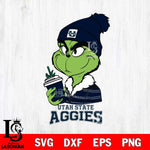 Utah State Aggies Boujee Grinch Christmas Cut Files Cricut, Svg Dxf Eps Png file, Digital download , Silhouette