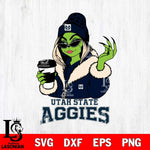 Utah State Aggies Boujee Grinch Girls Christmas Cut Files Cricut, Svg Dxf Eps Png file, Digital download , Silhouette