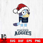 Utah State Aggies Christmas Bluey Hat Cut Files,Bluey Cricut,Christmas Svg , Bluey svg , Digital Download, dxf eps png pdf file