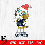 Utah State Aggies Christmas Bluey Honey Sport Cut Files,Bluey Cricut,Christmas Svg , Bluey svg , Digital Download, dxf eps png pdf file