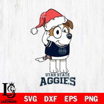 Utah State Aggies Christmas Bluey Jack Sport Cut Files,Bluey Cricut,Christmas Svg , Bluey svg , Digital Download, dxf eps png pdf file