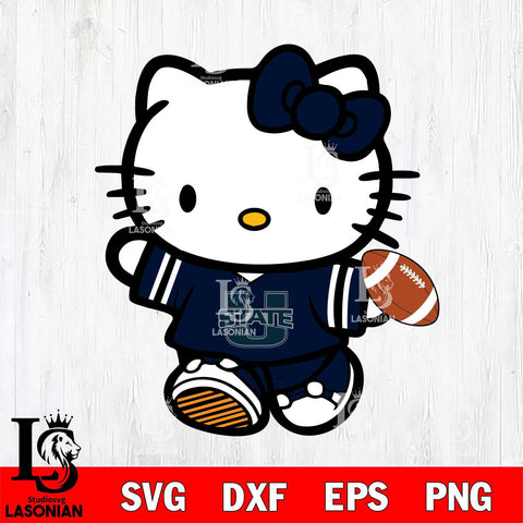 Utah State Aggies Cute Hello Kitty Football 7 Svg Eps Dxf Png File, NCAA svg, Digital Download, Instant Download