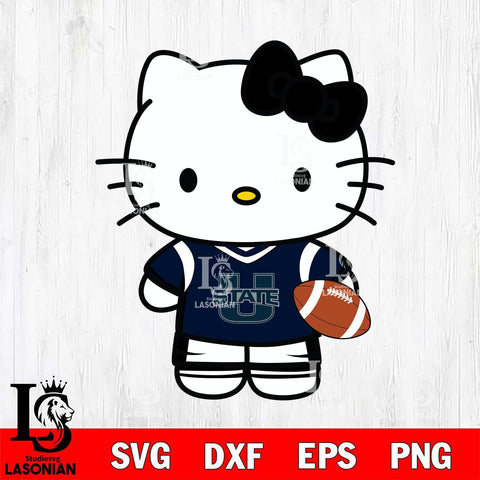 Utah State Aggies Cute Hello Kitty Football 8 Svg Eps Dxf Png File, NCAA svg, Digital Download, Instant Download