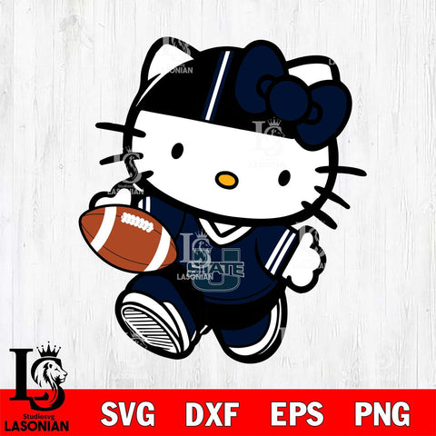 Utah State Aggies Cute Hello Kitty Football 9 Svg Eps Dxf Png File, NCAA svg, Digital Download, Instant Download