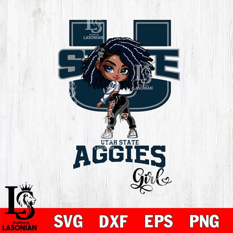 Utah State Aggies Fan Girl Svg Eps Dxf Png File, Digital Download, Instant Download