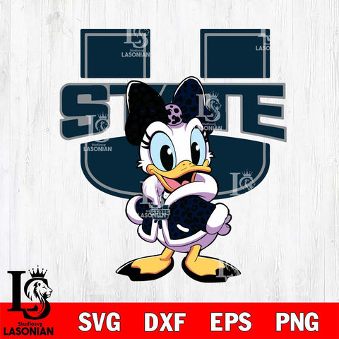 Utah State Aggies Fancy Daisy Duck Disney Svg Eps Dxf Png File, Digital Download, Instant Download