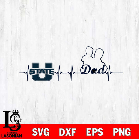 Utah State Aggies Father Heart Beat Svg Eps Dxf Png File, Digital Download, Instant Download