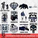 Utah State Aggies Fathers Day NCAA Bundle 12 Svg Eps Dxf Png File, Digital Download, Instant Download