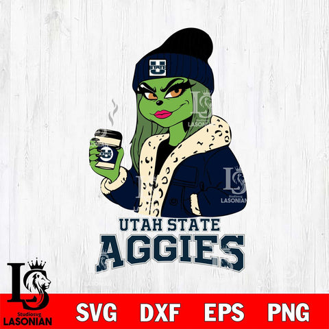 Utah State Aggies Girls Grinch Bougie Svg Eps Dxf Png File, Digital Download, Instant Download