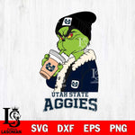 Utah State Aggies Grinch Bougie Football Svg Eps Dxf Png File, Digital Download, Instant Download