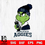 Utah State Aggies Grinch Bougie Leopard Svg Eps Dxf Png File, Digital Download, Instant Download