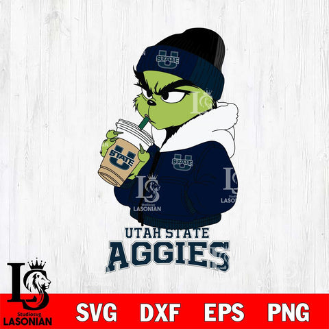 Utah State Aggies Grinch Bougie Sport Svg Eps Dxf Png File, Digital Download, Instant Download