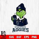 Utah State Aggies Grinch Football Christmas Cut Files Cricut, Svg Dxf Eps Png file, Digital download , Silhouette