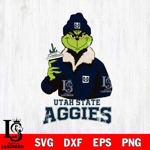 Utah State Aggies Grinch Leopard Svg Eps Dxf Png File, Digital Download, Instant Download