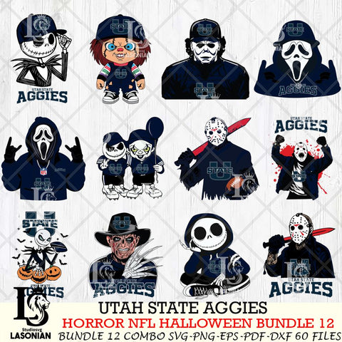 Utah State Aggies Halloween Bundle 12 SVG Svg Eps Dxf Png File, NCAA bundle svg, Digital Download, Instant Download