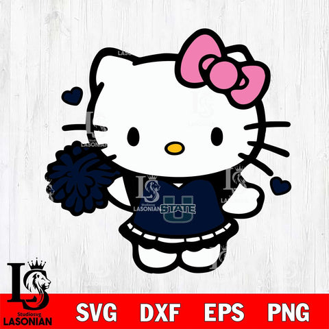 Utah State Aggies Hello Kitty Cheerleader 6 Svg Eps Dxf Png File, Digital Download, Instant Download