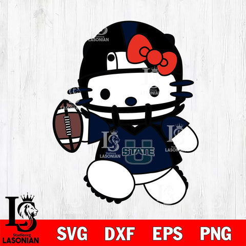 Utah State Aggies Hello Kitty sport 11 Svg Eps Dxf Png File, NCAA svg, Digital Download, Instant Download