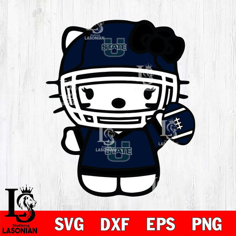 Utah State Aggies Hello Kitty sport 6 Svg Eps Dxf Png File, NCAA svg, Digital Download, Instant Download