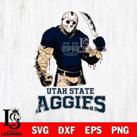 Utah State Aggies Jason Voorhees Svg Eps Dxf Png File, Digital Download