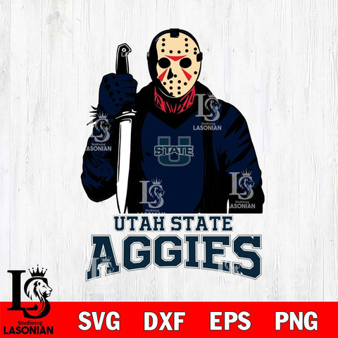 Utah State Aggies Jason Voorhees 6 Svg Eps Dxf Png File, Digital Download