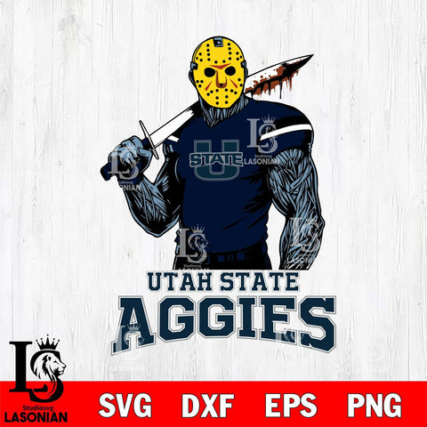 Utah State Aggies Jason Voorhees 7 Svg Eps Dxf Png File, Digital Download