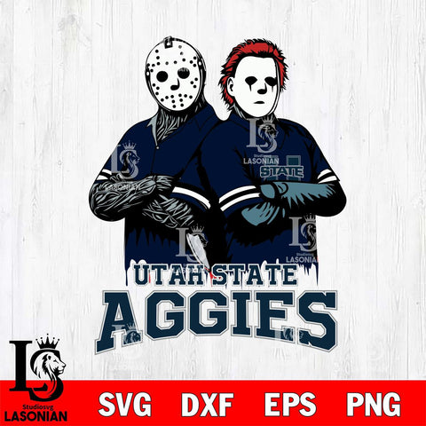 Utah State Aggies Jason Voorhees 8 Svg Eps Dxf Png File, Digital Download