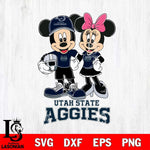 Utah State Aggies Mickey Minnie Mouse Helmet Svg Eps Dxf Png File, NCAA svg , File Cut , Digital Download , Instant Download, Cut Svg Files