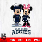 Utah State Aggies Mickey Minnie Mouse Pink Svg Eps Dxf Png File, NCAA svg , File Cut , Digital Download , Instant Download, Cut Svg Files