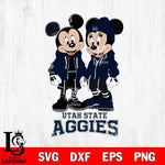 Utah State Aggies Mickey Minnie Mouse Rugby Svg Eps Dxf Png File, NCAA svg , File Cut , Digital Download , Instant Download, Cut Svg Files