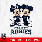 Utah State Aggies Mickey Minnie Mouse rugby ball Svg Eps Dxf Png File, NCAA svg , File Cut , Digital Download , Instant Download, Cut Svg Files