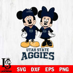 Utah State Aggies Mickey Minnie Rugby Svg Eps Dxf Png File, NCAA svg , File Cut , Digital Download , Instant Download, Cut Svg Files