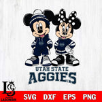 Utah State Aggies Mickey Minnie Rugby Hoodie Svg Eps Dxf Png File, NCAA svg , File Cut , Digital Download , Instant Download, Cut Svg Files