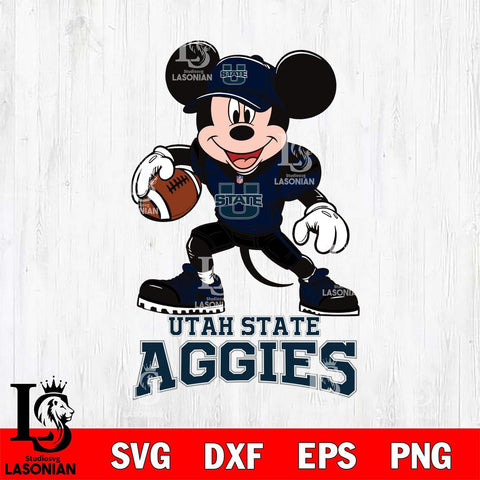 Utah State Aggies Mikey Mouse Disney, Svg Eps Dxf Png File, Digital Download