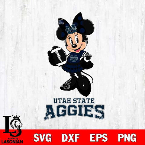 Utah State Aggies Minnie Mouse, Svg Eps Dxf Png File, Digital Download