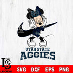 Utah State Aggies Minnie Mouse Dancing NIKE, Svg Eps Dxf Png File, Digital Download