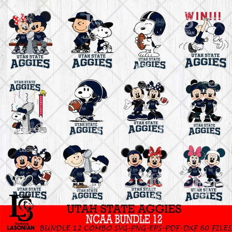 Utah State Aggies NCAA Bundle 12 Svg Eps Dxf Png File,Bundle NCAA svg , Digital Download , Instant Download, Cricut File