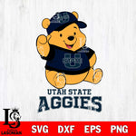 Utah State Aggies Pooh Bear Disney, Svg Eps Dxf Png File, Digital Download