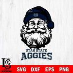 Utah State Aggies Santa Claus Christmas Svg dxf eps png pdf file,NCAA svg,Digital Download,Cricut file