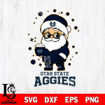 Utah State Aggies Santa Claus Coffe Svg dxf eps png pdf file,NCAA svg,Digital Download,Cricut file