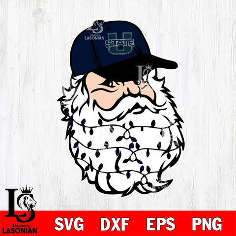 Utah State Aggies Santa Claus Face Svg dxf eps png pdf file,NCAA svg,Digital Download,Cricut file