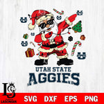 Utah State Aggies Santa Claus Football Svg dxf eps png pdf file,NCAA svg,Digital Download,Cricut file