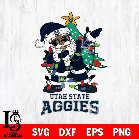 Utah State Aggies Santa Claus Ugly Christmas Svg dxf eps png pdf file,NCAA svg,Digital Download,Cricut file