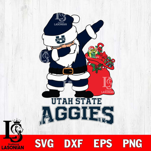 Utah State Aggies Santa Dabbing Christmas Svg dxf eps png pdf file,NCAA svg,Digital Download,Cricut file