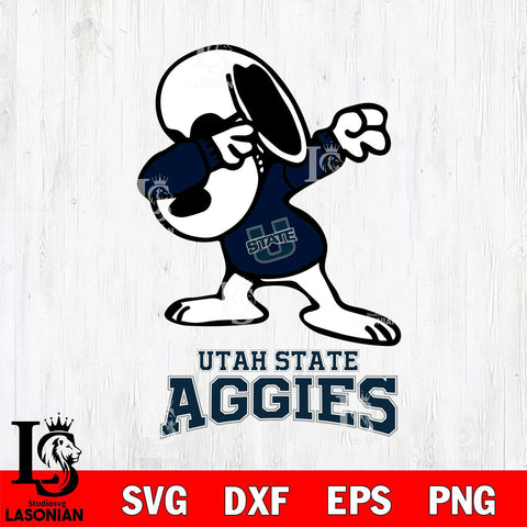 Utah State Aggies Snoopy Sport 3 Svg Eps Dxf Png File, Digital Download