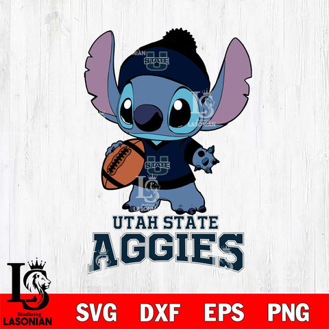 Utah State Aggies Stitch Disney, Svg Eps Dxf Png File, Digital Download