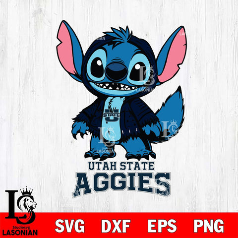 Utah State Aggies Stitch Halloween Svg Eps Dxf Png File, NCAA svg, Digital Download, Instant Download