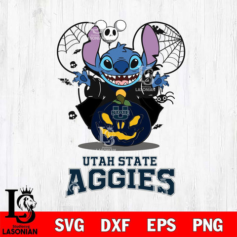 Utah State Aggies Stitch Horror Halloween Svg Eps Dxf Png File, Digital Download, Instant Download